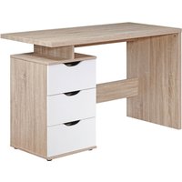 FineBuy Schreibtisch MASSA 120 x 76 x 53 cm mit 3 Schubladen in Sonoma Weiß, Computertisch modern für Jugendliche, Laptoptisch platzsparend mit Ablage | Farbe: Grau FineBuy Schreibtisch MASSA 120 x 76 x 53 cm mit 3 Schubladen in Sonoma Weiß, Computertisch modern für Jugendliche, Laptoptisch platzsparend mit Ablage | Farbe: Grau