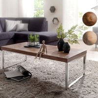 FineBuy Couchtisch 120 x 60 x 40 cm Massiv Holz Tisch, Massiver Design Wohnzimmertisch aus Massivholz, Beistelltisch Rechteckig Braun | Farbe: Braun FineBuy Couchtisch 120 x 60 x 40 cm Massiv Holz Tisch, Massiver Design Wohnzimmertisch aus Massivholz, Beistelltisch Rechteckig Braun | Farbe: Braun