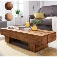 FineBuy Couchtisch Massivholz 120 cm breit Design Wohnzimmertisch braun Landhausstil Beistelltisch | Farbe: Braun FineBuy Couchtisch Massivholz 120 cm breit Design Wohnzimmertisch braun Landhausstil Beistelltisch | Farbe: Braun