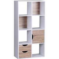 FineBuy Design Bücherregal MASSA Modern Holz Weiß mit Türen Sonoma Eiche Ablagefächer Standregal freistehend Größe wählbar | Farbe: Weiß FineBuy Design Bücherregal MASSA Modern Holz Weiß mit Türen Sonoma Eiche Ablagefächer Standregal freistehend Größe wählbar | Farbe: Weiß