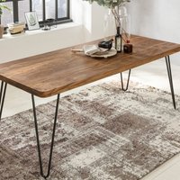 FineBuy Massiver Esstisch HARLEM Sheesham Massiv Holz, Esszimmertisch Massivholz mit Design Metall Beinen, Holztisch Tisch Esszimmer, Küchentisch | Farbe: Braun FineBuy Massiver Esstisch HARLEM Sheesham Massiv Holz, Esszimmertisch Massivholz mit Design Metall Beinen, Holztisch Tisch Esszimmer, Küchentisch | Farbe: Braun