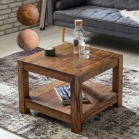 FineBuy Couchtisch Massiv-Holz 60 x 60 cm Wohnzimmer-Tisch Design braun Landhaus-Stil Beistelltisch Farbe wählbar | Farbe: Braun FineBuy Couchtisch Massiv-Holz 60 x 60 cm Wohnzimmer-Tisch Design braun Landhaus-Stil Beistelltisch Farbe wählbar | Farbe: Braun