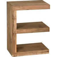 FineBuy Beistelltisch Massivholz E Cube 60cm hoch Wohnzimmer-Tisch Design braun Landhaus Couchtisch Farbe wählbar | Farbe: Beige FineBuy Beistelltisch Massivholz E Cube 60cm hoch Wohnzimmer-Tisch Design braun Landhaus Couchtisch Farbe wählbar | Farbe: Beige