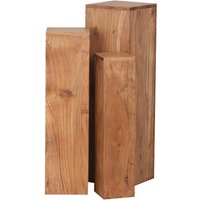 FineBuy Beistelltisch 3er Set Massivholz Satztisch Quadratisch Modern, Säulentisch Pflanzentisch 3-teilig, Blumenständer Blumentisch Wohnzimmer, Pflanzenhocker Blumenhocker Dekosäule | Farbe: Beige FineBuy Beistelltisch 3er Set Massivholz Satztisch Quadratisch Modern, Säulentisch Pflanzentisch 3-teilig, Blumenständer Blumentisch Wohnzimmer, Pflanzenhocker Blumenhocker Dekosäule | Farbe: Beige