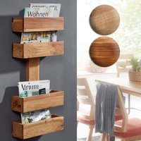 FineBuy Zeitungsständer Massivholz 2 Ablagefächer Zeitschriftenständer Prospekthalter Landhausstil Material wählbar | Farbe: Braun FineBuy Zeitungsständer Massivholz 2 Ablagefächer Zeitschriftenständer Prospekthalter Landhausstil Material wählbar | Farbe: Braun