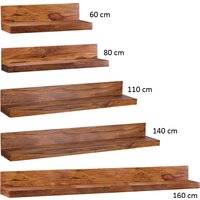 FineBuy Wandregal Massivholz Sheesham Holzregal Landhausstil Hängeregal Wandboard Naturprodukt Regal Größe wählbar | Farbe: Braun FineBuy Wandregal Massivholz Sheesham Holzregal Landhausstil Hängeregal Wandboard Naturprodukt Regal Größe wählbar | Farbe: Braun