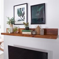 FineBuy Wandregal Massivholz Sheesham Holzregal Landhausstil Hängeregal Wandboard Naturprodukt Regal Größe wählbar | Farbe: Braun FineBuy Wandregal Massivholz Sheesham Holzregal Landhausstil Hängeregal Wandboard Naturprodukt Regal Größe wählbar | Farbe: Braun