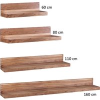 FineBuy Wandregal Massivholz Akazie Holzregal Landhausstil Hängeregal Wandboard Naturprodukt Regal Größe wählbar | Farbe: Braun FineBuy Wandregal Massivholz Akazie Holzregal Landhausstil Hängeregal Wandboard Naturprodukt Regal Größe wählbar | Farbe: Braun