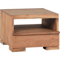 FineBuy Nachttisch Massivholz mit Schublade & Ablagefach – Flache Landhaus Nachtkommode für Schlafzimmer, Nachtkästchen mit Stauraum für Futon Betten – 40x40x30 cm | Farbe: Braun FineBuy Nachttisch Massivholz mit Schublade & Ablagefach – Flache Landhaus Nachtkommode für Schlafzimmer, Nachtkästchen mit Stauraum für Futon Betten – 40x40x30 cm | Farbe: Braun