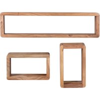 FineBuy Design Wandregal 3er Set Massiv Holzregale Landhausstil, Rustikales Wandregal-Set Holz, Hängeregal Viereckig Echtholz, Wand-Regale, Hängend Würfel, Regal Wandkästen Eckig | Farbe: Braun FineBuy Design Wandregal 3er Set Massiv Holzregale Landhausstil, Rustikales Wandregal-Set Holz, Hängeregal Viereckig Echtholz, Wand-Regale, Hängend Würfel, Regal Wandkästen Eckig | Farbe: Braun