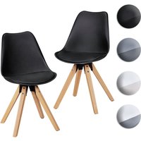 FineBuy Design Esszimmerstühle 2er Set SV43912 Skandinavische Stühle mit Holzbeinen, Retro Stuhlset Kunststoff, Küchenstühle mit Kunstleder, Lehnenstuhl Modern, Küchenstuhl Esszimmer | Farbe: Weiß FineBuy Design Esszimmerstühle 2er Set SV43912 Skandinavische Stühle mit Holzbeinen, Retro Stuhlset Kunststoff, Küchenstühle mit Kunstleder, Lehnenstuhl Modern, Küchenstuhl Esszimmer | Farbe: Weiß