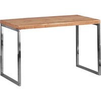 FineBuy Schreibtisch Massivholz Computertisch 120 x 60 cm Laptoptisch Landhaus Konsolentisch mit Metallbeinen Sheesham // Akazie | Farbe: Beige FineBuy Schreibtisch Massivholz Computertisch 120 x 60 cm Laptoptisch Landhaus Konsolentisch mit Metallbeinen Sheesham // Akazie | Farbe: Beige