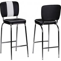FineBuy 2er Set Barhocker American Diner 50er Jahre Retro Barstuhl, Sitzfläche mit Rücken-Lehne, Fußstütze, Sitzhöhe 76 cm | Farbe: Rot FineBuy 2er Set Barhocker American Diner 50er Jahre Retro Barstuhl, Sitzfläche mit Rücken-Lehne, Fußstütze, Sitzhöhe 76 cm | Farbe: Rot