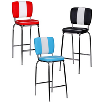 FineBuy 4er Set Barhocker American Diner 50er Jahre Retro Barstuhl, Sitzfläche mit Rücken-Lehne, Fußstütze, Sitzhöhe 76 cm | Farbe: Schwarz FineBuy 4er Set Barhocker American Diner 50er Jahre Retro Barstuhl, Sitzfläche mit Rücken-Lehne, Fußstütze, Sitzhöhe 76 cm | Farbe: Schwarz