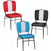 FineBuy 2er Set Esszimmerstuhl American Diner 50er Jahre Retro, Sitzfläche gepolstert mit Rücken-Lehne, Essstuhl | Farbe: Blau FineBuy 2er Set Esszimmerstuhl American Diner 50er Jahre Retro, Sitzfläche gepolstert mit Rücken-Lehne, Essstuhl | Farbe: Blau