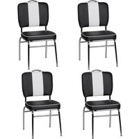 FineBuy 4er Set Esszimmerstühle American Diner 50er Jahre Retro Stühle, Sitzfläche mit Rückenlehne, Sitzhöhe 47 cm | Farbe: Blau FineBuy 4er Set Esszimmerstühle American Diner 50er Jahre Retro Stühle, Sitzfläche mit Rückenlehne, Sitzhöhe 47 cm | Farbe: Blau