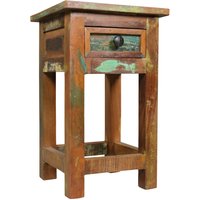 FineBuy Beistelltisch KALKUTTA 30 x 30 x 50 cm, Massivholz Nachtkonsole mit Schublade, Nachttisch Schlafzimmer aus Massiv Holz, Nachtkonsole – Anstelltisch Shabby-Chic | Farbe: Bunt FineBuy Beistelltisch KALKUTTA 30 x 30 x 50 cm, Massivholz Nachtkonsole mit Schublade, Nachttisch Schlafzimmer aus Massiv Holz, Nachtkonsole – Anstelltisch Shabby-Chic | Farbe: Bunt