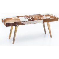 FineBuy gepolsterte Sitzbank 120 cm Ziegenfell – Retro Polsterbank für Garderobe, Schlafzimmer & Wohnzimmer – Garderobenbank Eingangsbereich | Farbe: Bunt FineBuy gepolsterte Sitzbank 120 cm Ziegenfell – Retro Polsterbank für Garderobe, Schlafzimmer & Wohnzimmer – Garderobenbank Eingangsbereich | Farbe: Bunt