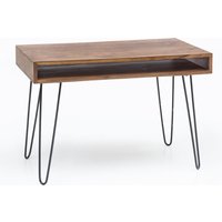 Massiver Schreibtisch HARLEM Sheesham Massiv Holz 110 x 60 x 76 cm mit Ablage, Computertisch Massivholz mit Metall Beinen, Design Holz PC Tisch | Farbe: Braun Massiver Schreibtisch HARLEM Sheesham Massiv Holz 110 x 60 x 76 cm mit Ablage, Computertisch Massivholz mit Metall Beinen, Design Holz PC Tisch | Farbe: Braun