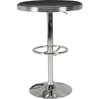 FineBuy American Diner Bartisch rund Ø 60 cm Aluminium Kunstlederbezug, Retro Stehtisch USA Schwarz/Silber, Robuster Bistrotisch 50er Jahre, Partytisch mit Untergestell aus verchromtem Alu | Farbe: Schwarz FineBuy American Diner Bartisch rund Ø 60 cm Aluminium Kunstlederbezug, Retro Stehtisch USA Schwarz/Silber, Robuster Bistrotisch 50er Jahre, Partytisch mit Untergestell aus verchromtem Alu | Farbe: Schwarz