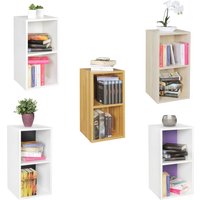 FineBuy Standregal Holz 30x60x30 cm Modern Regal Klein, Wandregal Ablageregal Schmal, Kleines Bücherregal 2 Ablagefächer, Schmales  Holzregal Nischenregal