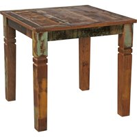 FineBuy Esszimmertisch 80 x 80 x 76 cm Mango Shabby Chic Massiv-Holz, Design Landhaus Esstisch Bootsholz, Tisch für Esszimmer rechteckig, Küchentisch 4 Personen | Farbe: Braun FineBuy Esszimmertisch 80 x 80 x 76 cm Mango Shabby Chic Massiv-Holz, Design Landhaus Esstisch Bootsholz, Tisch für Esszimmer rechteckig, Küchentisch 4 Personen | Farbe: Braun