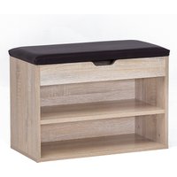 FineBuy Schuhbank mit Sitzfläche Garderoben-Bank Holz 60 x 40 x 30 cm, Holzbank klein gepolstert, Sitzbank schmal Flur mit Stauraum, Truhenbank Schuhtruhe Flurmöbel | Farbe: Braun FineBuy Schuhbank mit Sitzfläche Garderoben-Bank Holz 60 x 40 x 30 cm, Holzbank klein gepolstert, Sitzbank schmal Flur mit Stauraum, Truhenbank Schuhtruhe Flurmöbel | Farbe: Braun