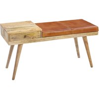 FineBuy gepolsterte Sitzbank 100 cm Massivholz Echtleder mit Schublade – Retro Polsterbank für Garderobe, Schlafzimmer, Wohnzimmer – Garderobenbank Eingangsbereich | Farbe: Braun FineBuy gepolsterte Sitzbank 100 cm Massivholz Echtleder mit Schublade – Retro Polsterbank für Garderobe, Schlafzimmer, Wohnzimmer – Garderobenbank Eingangsbereich | Farbe: Braun
