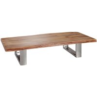 FineBuy Couchtisch 115 x 25 x 58 cm Akazie Massiv Holz Metallgestell groß, Baumstamm Wohnzimmertisch Massivholz Braun, Baumkante Sofatisch Landhaus Holztisch, Tisch Wohnzimmer Stubentisch | Farbe: Braun FineBuy Couchtisch 115 x 25 x 58 cm Akazie Massiv Holz Metallgestell groß, Baumstamm Wohnzimmertisch Massivholz Braun, Baumkante Sofatisch Landhaus Holztisch, Tisch Wohnzimmer Stubentisch | Farbe: Braun