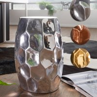 FineBuy Beistelltisch 30 x 47 x 30 cm Aluminium Dekotisch orientalisch rund, Kleiner Hammerschlag Abstelltisch, Designer Ablagetisch Metall modern, Kleiner Anstelltisch schmal | Farbe: Silber FineBuy Beistelltisch 30 x 47 x 30 cm Aluminium Dekotisch orientalisch rund, Kleiner Hammerschlag Abstelltisch, Designer Ablagetisch Metall modern, Kleiner Anstelltisch schmal | Farbe: Silber