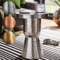 FineBuy Design Beistelltisch 43 x 59 x 43 cm Aluminium Dekotisch Orientalisch rund, Designer Ablagetisch Metall modern, Anstelltisch schmal, Kleiner Hammerschlag Abstelltisch | Farbe: Gold FineBuy Design Beistelltisch 43 x 59 x 43 cm Aluminium Dekotisch Orientalisch rund, Designer Ablagetisch Metall modern, Anstelltisch schmal, Kleiner Hammerschlag Abstelltisch | Farbe: Gold