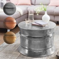 FineBuy Couchtisch 62 x 41 x 62 cm Aluminium Beistelltisch orientalisch rund, Flacher Hammerschlag Sofatisch Metall, Design Wohnzimmertisch modern, Loungetisch indisch Stubentisch klein | Farbe: Silber FineBuy Couchtisch 62 x 41 x 62 cm Aluminium Beistelltisch orientalisch rund, Flacher Hammerschlag Sofatisch Metall, Design Wohnzimmertisch modern, Loungetisch indisch Stubentisch klein | Farbe: Silber