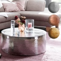 FineBuy Couchtisch 75x31x75 cm Aluminium Beistelltisch orientalisch rund, Flacher Hammerschlag Sofatisch Metall, Design Wohnzimmertisch modern, Loungetisch indisch Stubentisch klein | Farbe: Gold FineBuy Couchtisch 75x31x75 cm Aluminium Beistelltisch orientalisch rund, Flacher Hammerschlag Sofatisch Metall, Design Wohnzimmertisch modern, Loungetisch indisch Stubentisch klein | Farbe: Gold