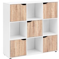 FineBuy Standregal MASSA 89 x 91 x 29 cm Bücherregal mit 9 Fächern Sonoma, Sideboard mit 5 Türen, Modernes Würfelregal Raumteiler, Flurschrank offen, Cuberegal Kommode Wohnregal | Farbe: Weiß FineBuy Standregal MASSA 89 x 91 x 29 cm Bücherregal mit 9 Fächern Sonoma, Sideboard mit 5 Türen, Modernes Würfelregal Raumteiler, Flurschrank offen, Cuberegal Kommode Wohnregal | Farbe: Weiß