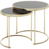 FineBuy Design Satztisch COMO schwarz / Gold Beistelltisch Metall / Glas, Couchtisch Set aus 2 Tischen, Kleiner Wohnzimmertisch, Metalltisch mit Glasplatte, Ablagetisch modern | Farbe: Gold FineBuy Design Satztisch COMO schwarz / Gold Beistelltisch Metall / Glas, Couchtisch Set aus 2 Tischen, Kleiner Wohnzimmertisch, Metalltisch mit Glasplatte, Ablagetisch modern | Farbe: Gold