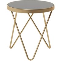 FineBuy Design Beistelltisch PARMA 42 x 46 x 42 cm rund schwarz / Couchtisch matt Gold, Designer Glas Wohnzimmertisch modern, Glastisch mit Metallgestell, Kleiner Sofatisch | Farbe: Gold FineBuy Design Beistelltisch PARMA 42 x 46 x 42 cm rund schwarz / Couchtisch matt Gold, Designer Glas Wohnzimmertisch modern, Glastisch mit Metallgestell, Kleiner Sofatisch | Farbe: Gold