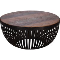 FineBuy Couchtisch 70x33x70 cm Holz / Metall Wohnzimmertisch Industrial, Clubtisch Tisch Wohnzimmer, Sofatisch mit Metallgestell, Loungetisch massiv, Design Stubentisch rund | Farbe: Braun FineBuy Couchtisch 70x33x70 cm Holz / Metall Wohnzimmertisch Industrial, Clubtisch Tisch Wohnzimmer, Sofatisch mit Metallgestell, Loungetisch massiv, Design Stubentisch rund | Farbe: Braun