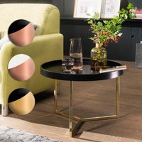 FineBuy Couchtisch 58,5x42x58,5cm Sofatisch Metall Rund, Designer Retro Wohnzimmertisch modern, Kleiner Loungetisch mit Metallgestell, Runder Tabletttisch mit Holz-Platte | Farbe: Weiß FineBuy Couchtisch 58,5x42x58,5cm Sofatisch Metall Rund, Designer Retro Wohnzimmertisch modern, Kleiner Loungetisch mit Metallgestell, Runder Tabletttisch mit Holz-Platte | Farbe: Weiß