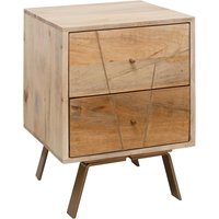 FineBuy Nachtkonsole aus Mango Massivholz mit 2 Schubladen – moderner Nachttisch für Boxspringbetten im Natur Design, Nachtkästchen handgefertigt 40x56x40 cm | Farbe: Braun FineBuy Nachtkonsole aus Mango Massivholz mit 2 Schubladen – moderner Nachttisch für Boxspringbetten im Natur Design, Nachtkästchen handgefertigt 40x56x40 cm | Farbe: Braun