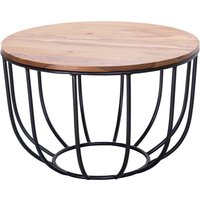 FineBuy Couchtisch Sheesham rund Ø 60 cm – Wohnzimmertisch aus Massivholz mit Metallgestell – Handgefertigter Sofatisch im modernen Industrial Design | Farbe: Braun FineBuy Couchtisch Sheesham rund Ø 60 cm – Wohnzimmertisch aus Massivholz mit Metallgestell – Handgefertigter Sofatisch im modernen Industrial Design | Farbe: Braun
