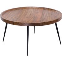 FineBuy Couchtisch 75x39x75 cm Sheesham Massivholz / Metall Sofatisch, Design Wohnzimmertisch rund, Stubentisch Retro braun, Designer Holztisch Kaffeetisch massiv, Tisch Wohnzimmer | Farbe: Braun FineBuy Couchtisch 75x39x75 cm Sheesham Massivholz / Metall Sofatisch, Design Wohnzimmertisch rund, Stubentisch Retro braun, Designer Holztisch Kaffeetisch massiv, Tisch Wohnzimmer | Farbe: Braun