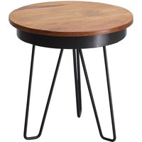 FineBuy Industrial Beistelltisch Ø43 x 45 cm Rund Sheesham Massivholz mit Metall Gestell, Kleiner Wohnzimmertisch Echtholz, Couchtisch Sofatisch | Farbe: Braun FineBuy Industrial Beistelltisch Ø43 x 45 cm Rund Sheesham Massivholz mit Metall Gestell, Kleiner Wohnzimmertisch Echtholz, Couchtisch Sofatisch | Farbe: Braun