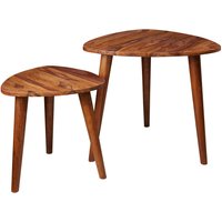 FineBuy Design Satztisch FB51391 Sheesham Massivholz Beistelltisch 2er Set Klein, Couchtisch Set 2 Holz Tische, Massivholz Wohnzimmertisch, Schmaler Sofatisch Ablagetisch | Farbe: Braun FineBuy Design Satztisch FB51391 Sheesham Massivholz Beistelltisch 2er Set Klein, Couchtisch Set 2 Holz Tische, Massivholz Wohnzimmertisch, Schmaler Sofatisch Ablagetisch | Farbe: Braun
