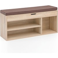 FineBuy Schuhbank mit Sitzfläche Garderoben-Bank Holz 104x51x32 cm, Holzbank klein gepolstert, Sitzbank schmal Flur mit Stauraum, Truhenbank Schuhtruhe Flurmöbel | Farbe: Grau FineBuy Schuhbank mit Sitzfläche Garderoben-Bank Holz 104x51x32 cm, Holzbank klein gepolstert, Sitzbank schmal Flur mit Stauraum, Truhenbank Schuhtruhe Flurmöbel | Farbe: Grau