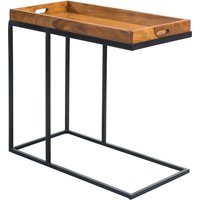 FineBuy Beistelltisch 69 x 65 x 34 cm Sheesham massiv Holz Metallgestell, Design TV-Tray Tabletttisch Wohnzimmer, Kleiner Serviertisch Naturholz, Abstelltisch Holz Metall Tablett | Farbe: Braun FineBuy Beistelltisch 69 x 65 x 34 cm Sheesham massiv Holz Metallgestell, Design TV-Tray Tabletttisch Wohnzimmer, Kleiner Serviertisch Naturholz, Abstelltisch Holz Metall Tablett | Farbe: Braun