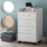 FineBuy Rollcontainer 40 x 70,5 x 33 cm, Schreibtisch-Container Rollschrank 4 Schubladen, Moderner Schubladencontainer mit Rollen, Standcontainer Bürocontainer Beistellcontainer | Farbe: Weiß FineBuy Rollcontainer 40 x 70,5 x 33 cm, Schreibtisch-Container Rollschrank 4 Schubladen, Moderner Schubladencontainer mit Rollen, Standcontainer Bürocontainer Beistellcontainer | Farbe: Weiß