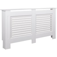 FineBuy Design Heizkörperverkleidung SV51801 Weiß Matt Lackiert, Heizungsverkleidung Heizungsabdeckung, Heizkörperabdeckung Holz Lamellen, Heizung Heizkörper Abdeckung Schutz