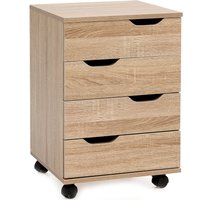 FineBuy Rollcontainer SV51850 Holz 40x60x40cm Schubladenschrank Büro Container, Schreibtischcontainer mit vier Schubladen, Bürocontainer Beistellcontainer mit Rollen, Kleiner Schubladencontainer | Farbe: Braun FineBuy Rollcontainer SV51850 Holz 40x60x40cm Schubladenschrank Büro Container, Schreibtischcontainer mit vier Schubladen, Bürocontainer Beistellcontainer mit Rollen, Kleiner Schubladencontainer | Farbe: Braun