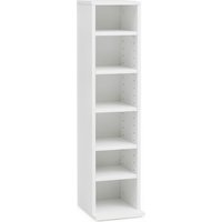 FineBuy CD-Regal Holz 21x90x20 cm Standregal Modern Bücherregal Schmal, CD Ständer Aufbewahrung Klein, Offenes Nischenregal, Mehrzweckschrank 6 Fächer Offen, CD Holzregal Design Stehregal | Farbe: Weiß FineBuy CD-Regal Holz 21x90x20 cm Standregal Modern Bücherregal Schmal, CD Ständer Aufbewahrung Klein, Offenes Nischenregal, Mehrzweckschrank 6 Fächer Offen, CD Holzregal Design Stehregal | Farbe: Weiß