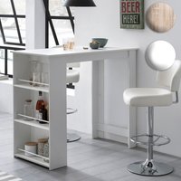 FineBuy Bartisch 120 x 60 cm Stehtisch Holz Küchenbartisch, Bartresen mit integriertem Regal, Tresentisch mit Bar, Tresen Küchen Tisch | Farbe: Grau FineBuy Bartisch 120 x 60 cm Stehtisch Holz Küchenbartisch, Bartresen mit integriertem Regal, Tresentisch mit Bar, Tresen Küchen Tisch | Farbe: Grau